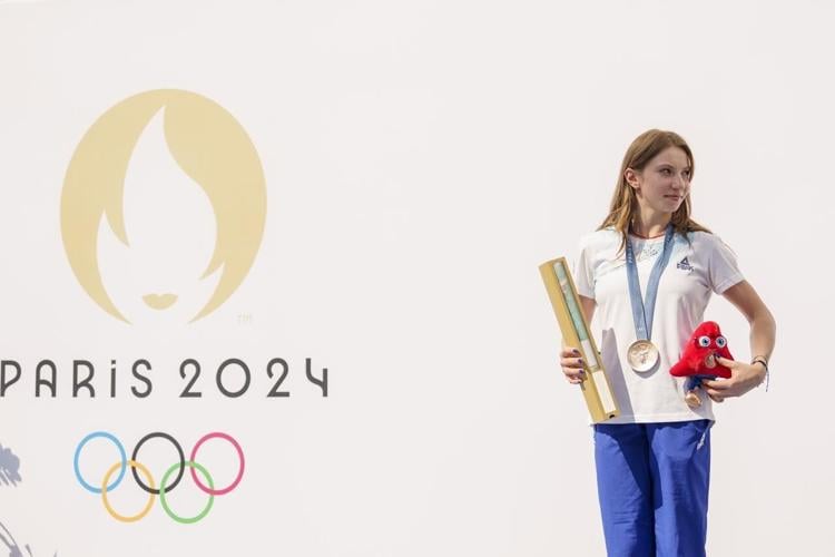 Romanian gymnast Ana Barbosu presented Olympic bronze medal first awarded to American Jordan Chiles